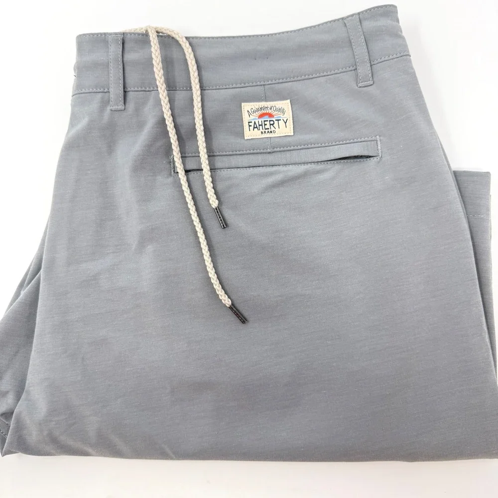 Faherty All Day Shorts Mens 38 Grey Hybrid Stretch Performance Quick Dry 9in
